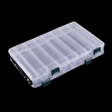 Clear Plastic Fishing Tackle Boxes Double Sided 14 Slots Case Bait Tool Universal Fishing Lure Box Pesca Accessories
