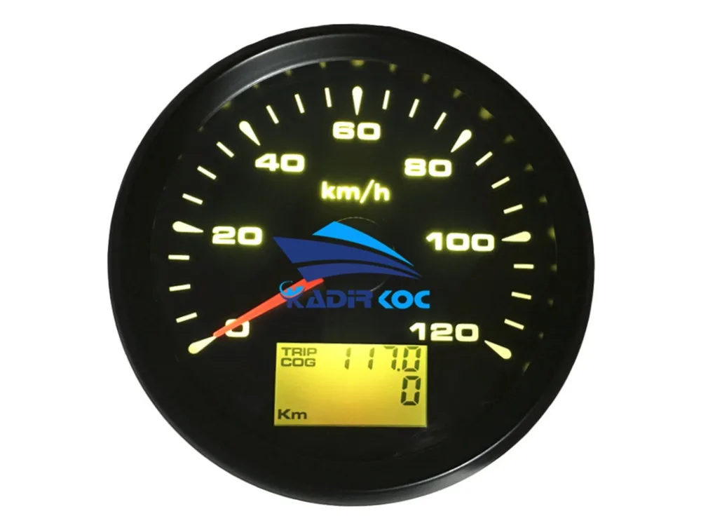 1 шт. тип 0-120 км/ч Авто спидометры GPS тюнинг 85 мм путешествия метров Cog водонепроницаемый 9-32 В 8 видов Подсветка цвет с антенной