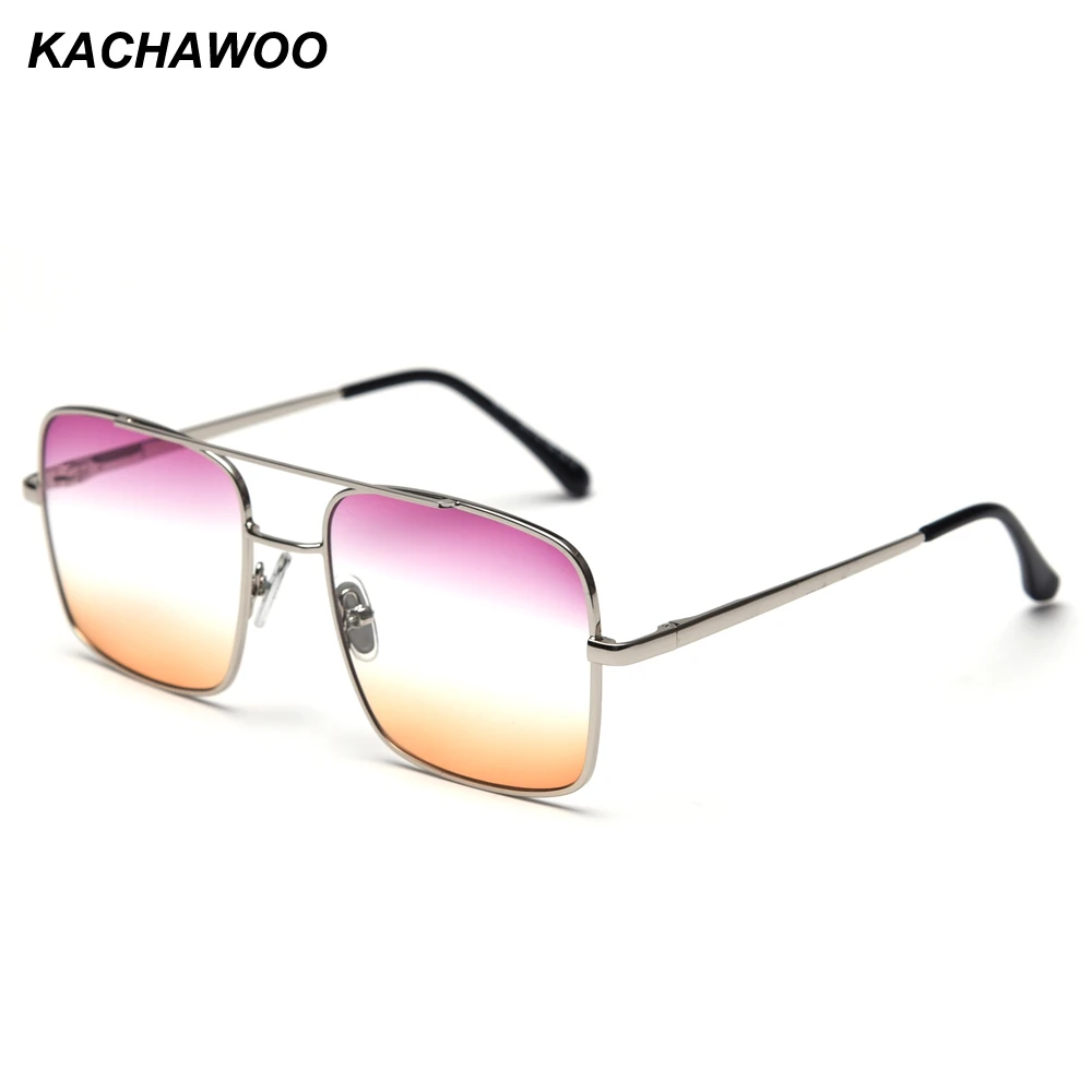 

Kachawoo square sunglasses men metal orange fashion sun glasses for women gold frame colored male unisex summer accessories