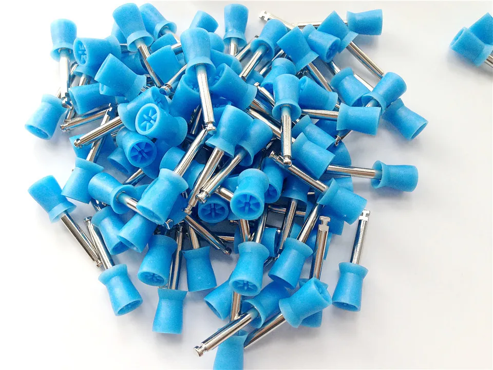 New Dental lab 50Pcs Latch type Polishing Polisher Prophy Blue Cupsin