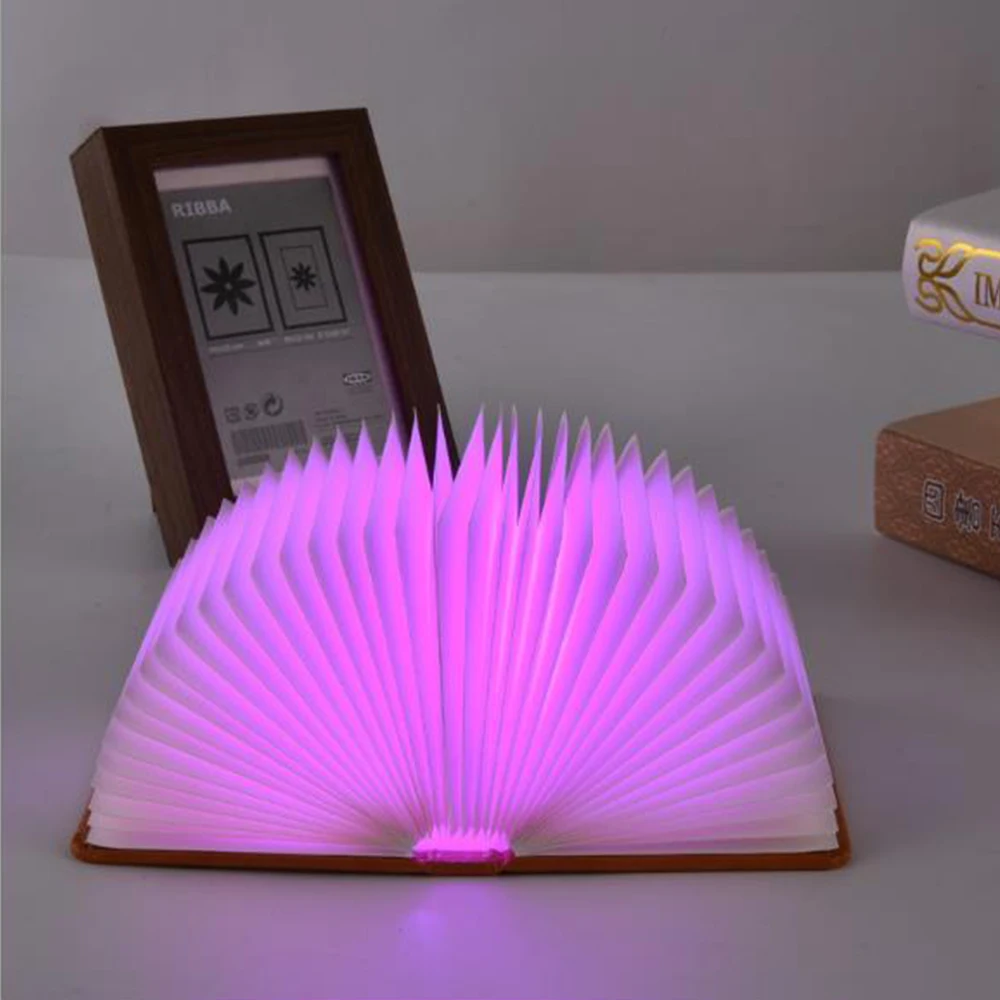 LED Book Light 5 Colors Change Night lights Book shape for Home