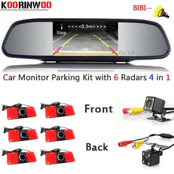 

Koorinwoo Universal Dual Core CPU Car Parking Sensor 16.5mm Alarm Reverse Radar 6 Front camera Parkronics Car Rear view camera