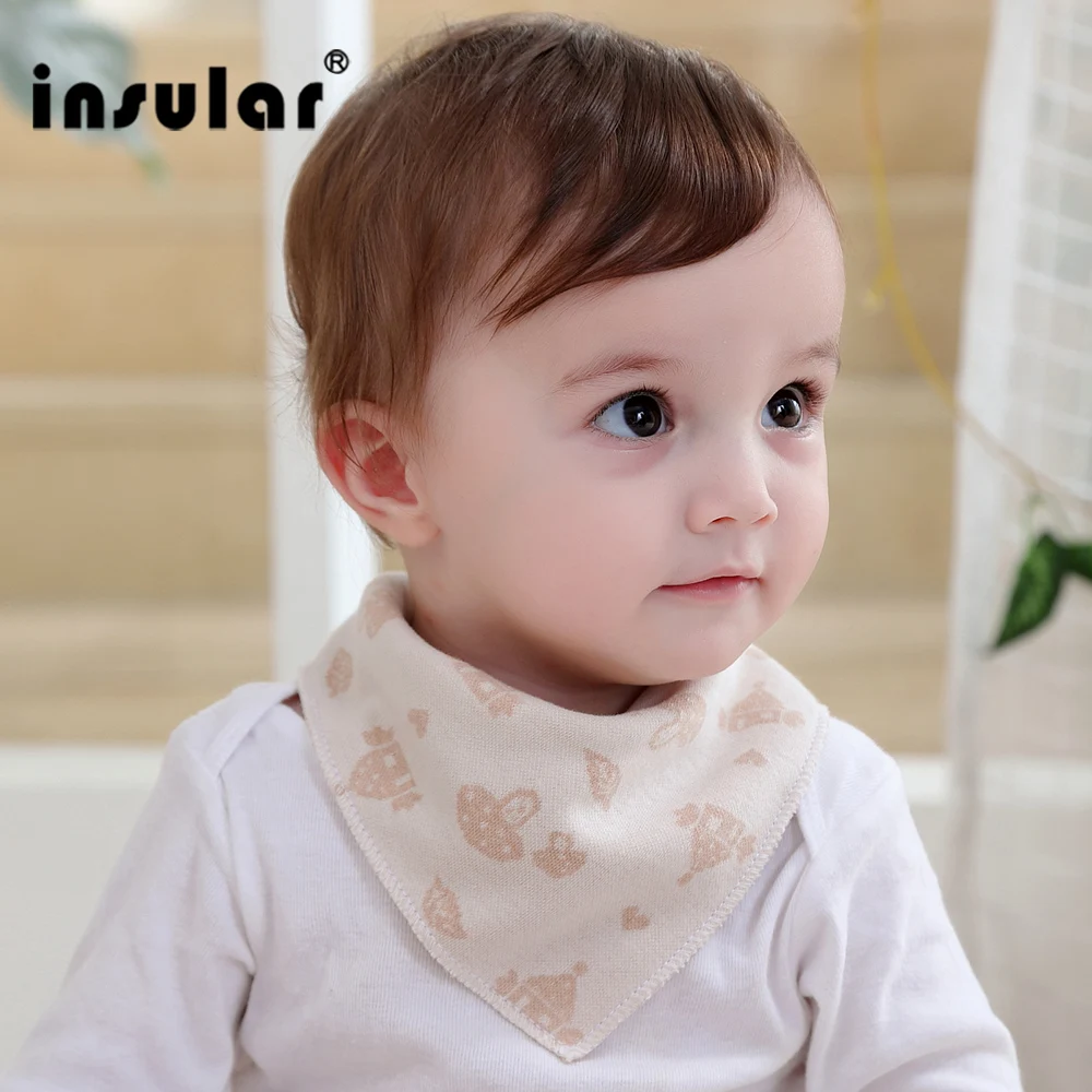 3 PCS/LOT Insular Cotton Triangle Baby Bib Burp Cloth Hygiene Child Saliva Towels Newborn Infant Scarfs Headband Stuff for Baby