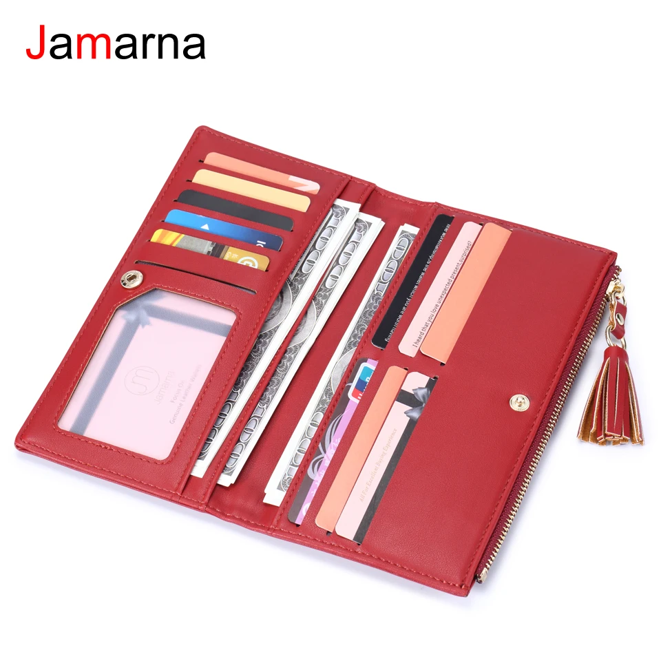 Длинный кошелек Jamarna с кисточкой Дамский бумажник из искусственной кожи на