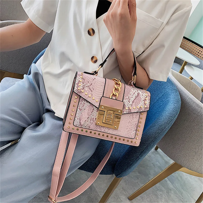 TOYOOSKY Luxury Handbag Designer Shoulder Bags For Women Serpentine Leather Flap Chain Ladies Messenger Bags Sac A Main