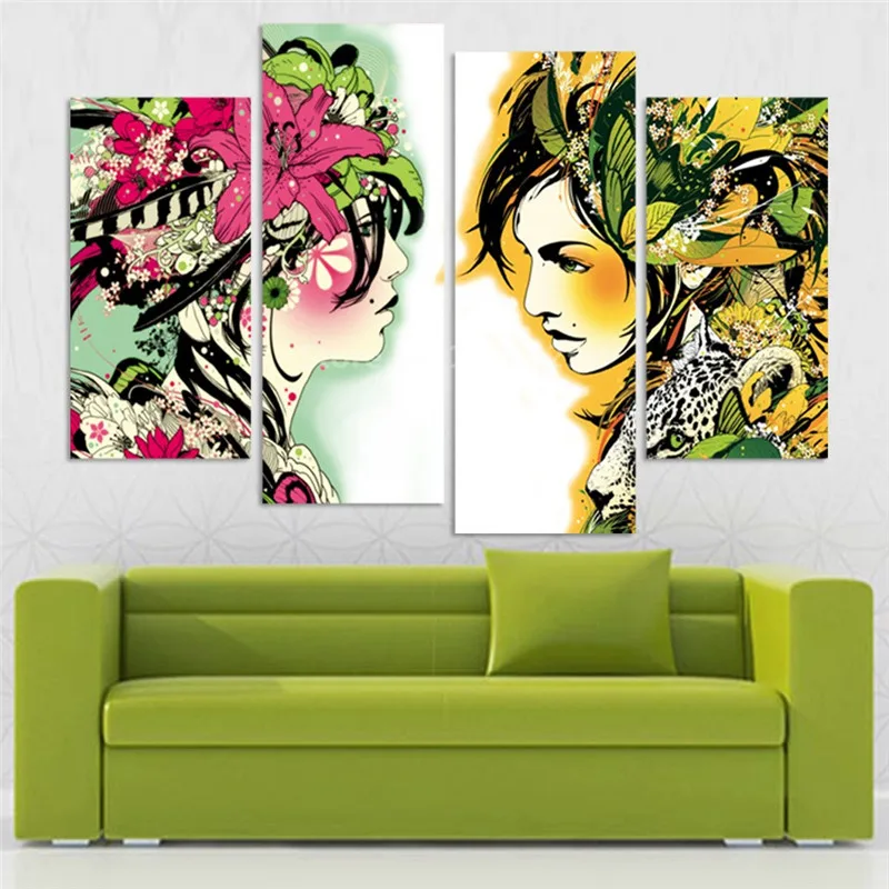 4pcs-set-Canvas-Modernism-Abstract-Girls-color-Art-Painting-Picture-for-Living-Room-Bedroom-Decor-Canvas