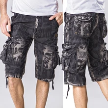 Для мужчин's Twill свободный крой камуфляжное хлопковое накладные карманы шорты