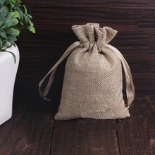 16*20 см 10 шт джутовые рождественские подарочные сумки хлопчатобумажная ткань, мешок со шнурком мешочки муслин сувенир для свадебной вечеринки держатели упаковочные сумки