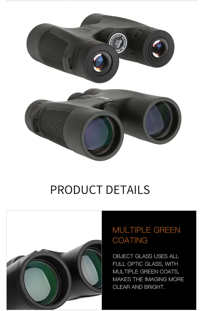 Binóculos de alta Potência HD 10x42 Turismo