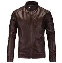 New Motorcycle Jacket Classic Vintage Mens PU Leather Jackets Brown Biker Jacket Coats Stand Collar Male Moto Jackets Size M-5XL New Motorcycle Jacket Classic Vintage Mens PU Leather Jackets Brown Biker Jacket Coats Stand Collar Male Moto Jackets Size M-5XL