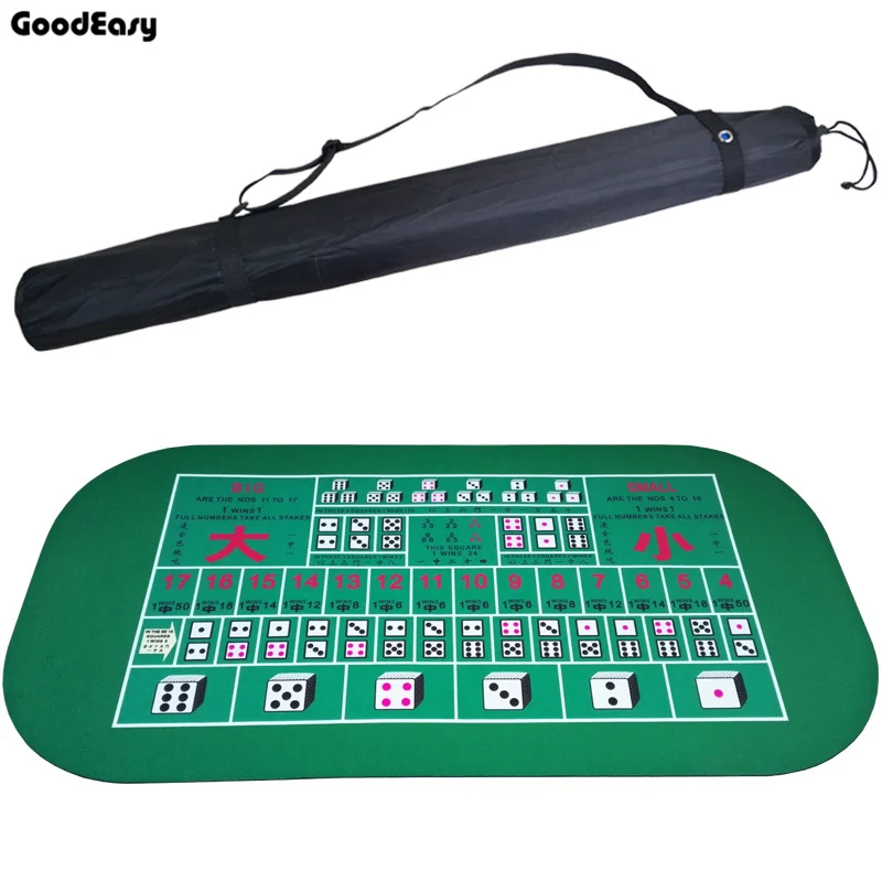 1.2*0.6m Suede Rubber Square Green Casino Texas Hold'em Poker Table Mat Poker Family Party Game Table Cloth with Shoulder Bag