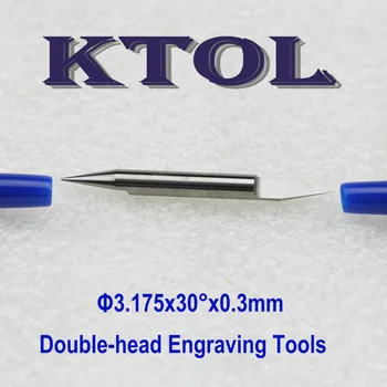 

2 Heads Tungsten Carbide Router Bits CNC Wood Milling Cutter Tools, V CNC Bits PCB Engraving Tools End Mill 3.175x0.3MM 30 Angle