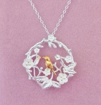 

Elegant Bird Branch Choker Necklaces Jewelry Silver Color Necklaces Pendants For Women Girls Colar Bijoux