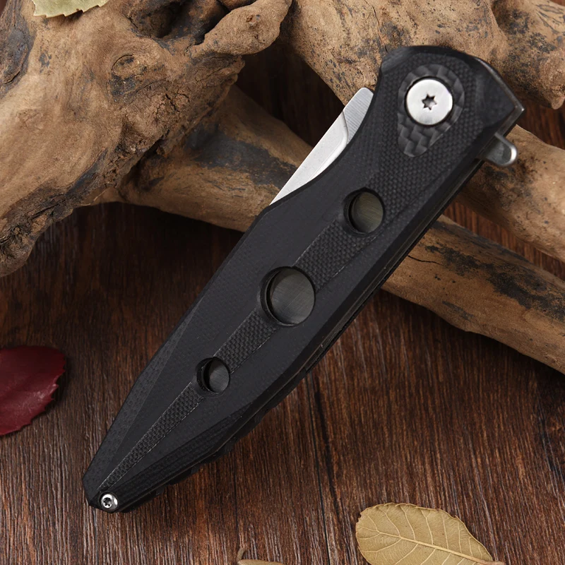 Складной нож высокой твердости тактический 9Cr18Mov Blade G10 инкрустированный ручкой
