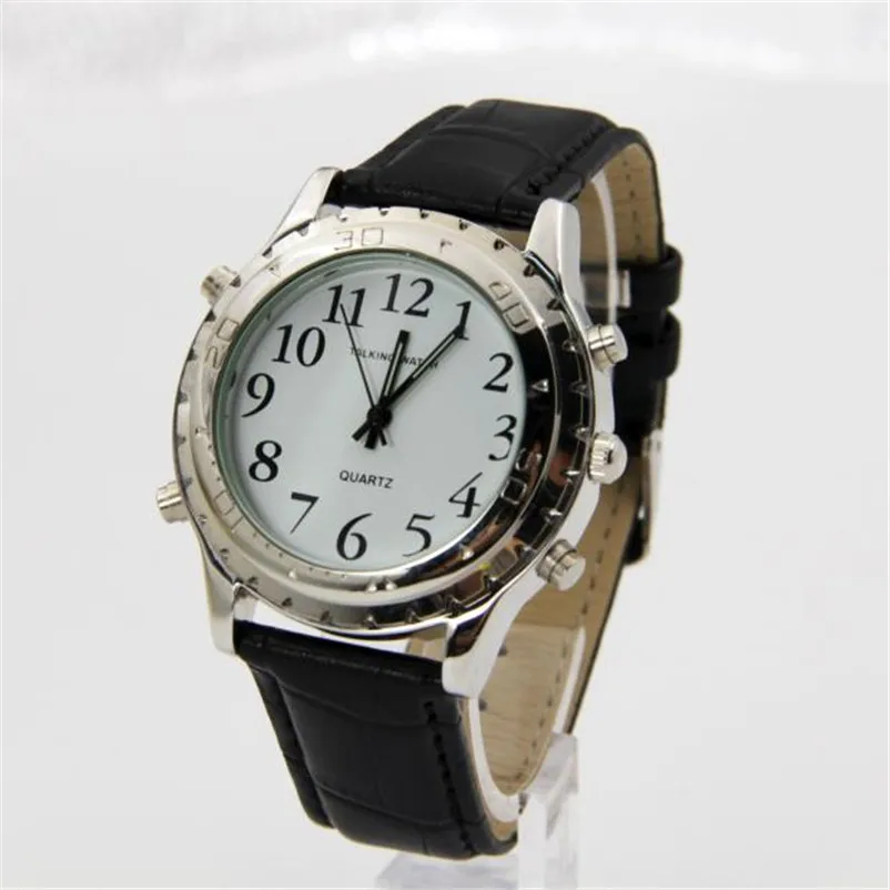 

New Quartz men's watch English Talking Clock Stainless Steel For Blind Or Visually Impaired Watch relogio masculino Clock men