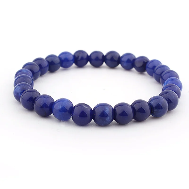 

GVUSMIL High Quality Lapis Lazuli Bracelet Natural Stone Bead Mens Bracelet Throat Chakra Spiritual Gift for Him