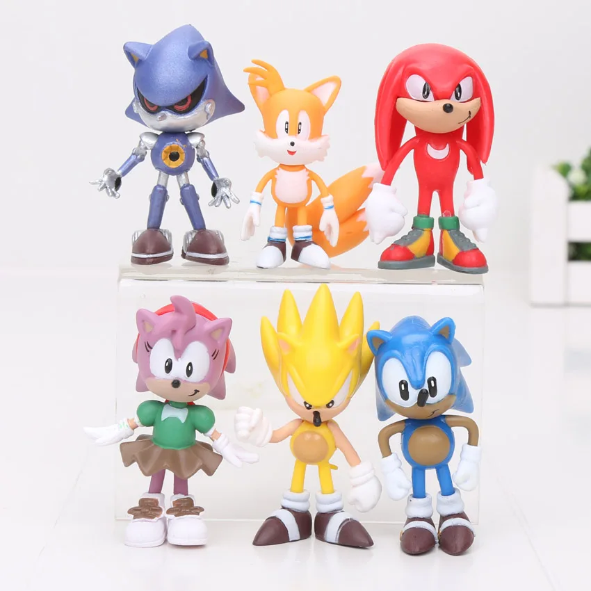 6 шт./компл. 7 см SEGA Соник Ежик Фигурки игрушки ПВХ фигурки из Соника фигурка