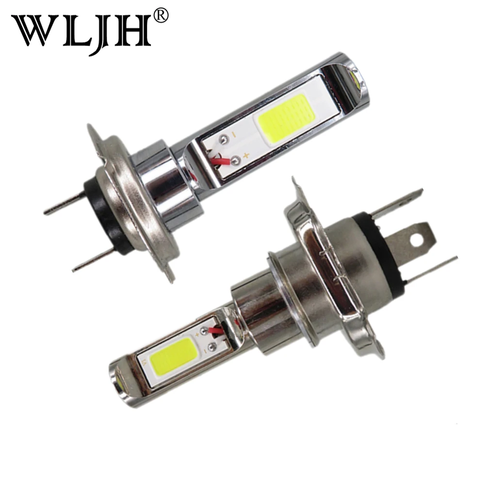 

WLJH 2x Car Styling H7 H8 H4 9005 9006 COB Led Chip Car Auto Motorcycle DRL Driving Car H7 Fog Lamp Light Bulb 12V 24V 30V 30W