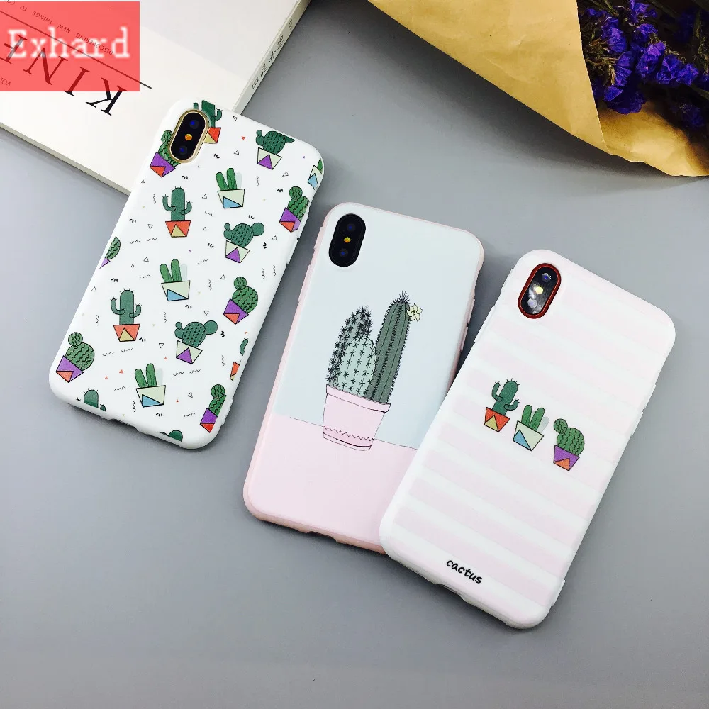 

Exhard Candy Cactus Soft Silicone TPU Case For iPhone 11 Pro X XS Max XR 8 7 Plus 6 6s 6 Plus Case Back Cover Fundas Coque Capa