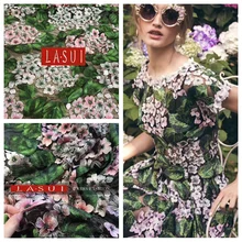 LASUI 2Y = 1 лот 3D или 2D топ изысканный великолепный шифрование цвет сетки кружева вышивка воды кружево ткань аппликация Гортензия X0264