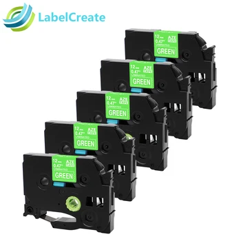 

5 Pcs Compatible Brother Label printer TZe 735 TZe-735 TZe735 TZ735 12mm Tze Tape White on Green Brother P-touch Label Printer