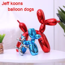 Jeff Koons Shiny Balloons Dog Statue Simulation Dogs Animal Art Sculpture Resin Craftwork Home Decoration Accessories jeff koons
