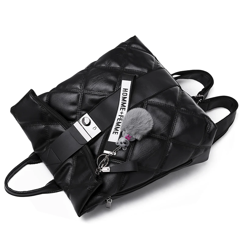 Vadim модный ретро многофункциональный рюкзак, Женский Клетчатый Кожаный Рюкзак, Дамский маленький рюкзак для путешествий, рюкзак для девочек, Sac A Dos