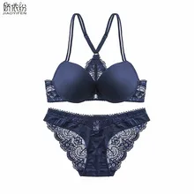 JYF, Европейское модное сексуальное женское нижнее белье, открытая спина, y-образные лямки, сексуальный кружевной комплект с бюстгальтером, бесшовное нижнее белье, бюстгальтер с застежкой спереди, короткие наборы