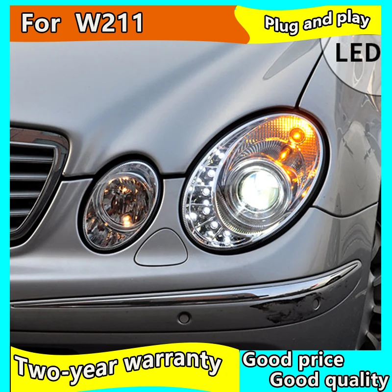 

Car stying For Mercedes-Benz W211 2002-2005 E240 E200 E280 LED Angel Eyes DRL Daytime LED Head Lights Front Lamp