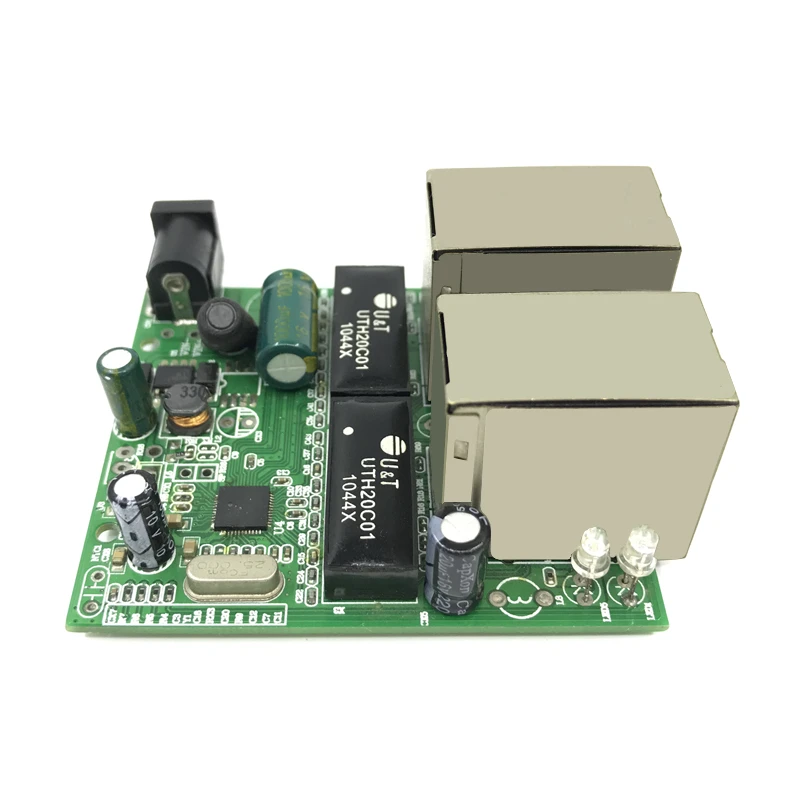 Мини коммутатор с 4 портами ethernet 10 / 100 Мбит/с rj45 сетевой хаб плата модуля pcb для