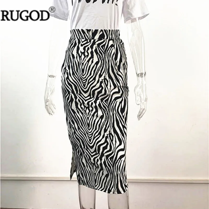 RUGOD новая разноцветная юбка с леопардовым принтом, женская модная юбка-карандаш средней длины с высокой талией, Saia, летняя юбка Jupe размера плюс - Цвет: color 1