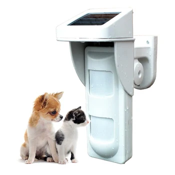 

Pet Motion Sensor 433.92MHz Wireless Outdoor Dual-PIR Motion Detector Waterproof Solar Power panel King Pigeon PIR-100D