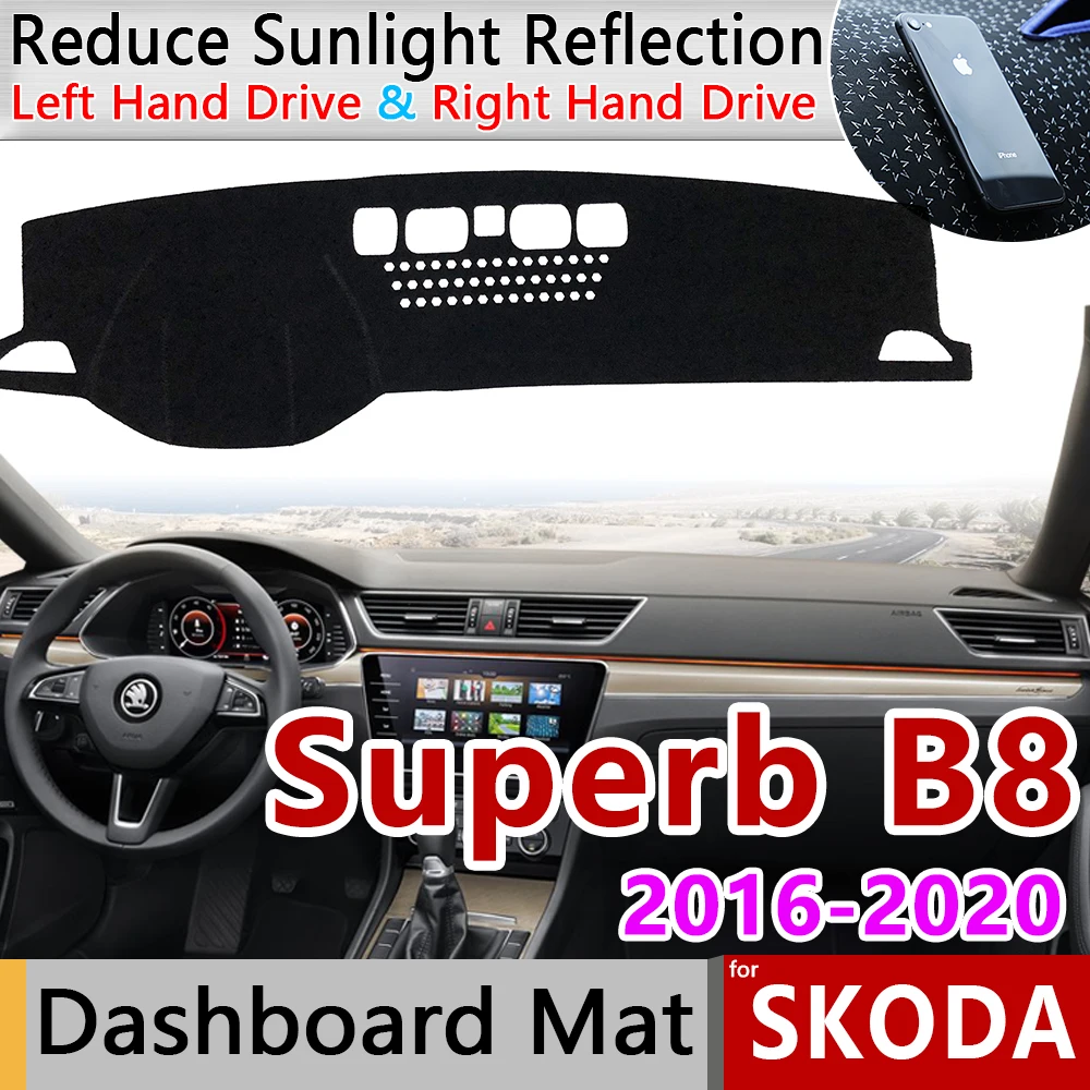 Для Skoda Superb 3 B8 3 V MK3 Противоскользящий коврик, коврик на приборную панель Зонт приборной крышка автомобильные аксессуары