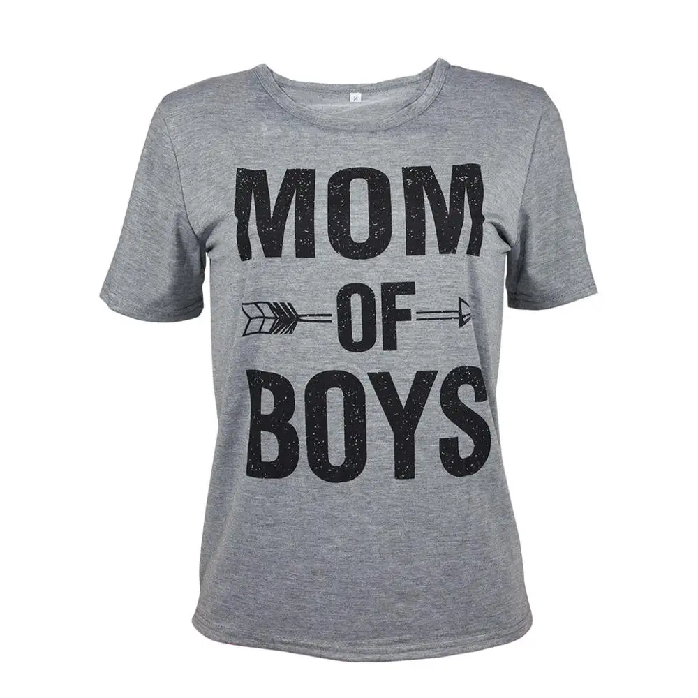 Новая модная женская Повседневная рубашка с надписью MOM of Boys красная серая