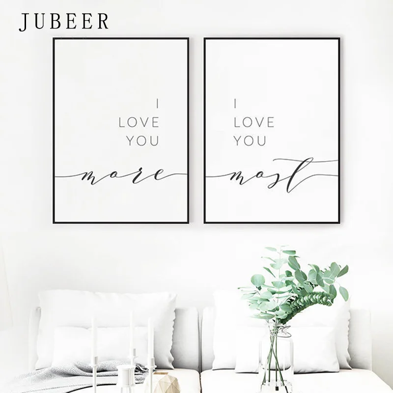 I Love You More I Love You Most Posters And Prints Wall Decor Romantic  Quote Print Pictures Bedroom Decoration Home Decor|Vẽ Tranh & Thư Pháp| -  Aliexpress