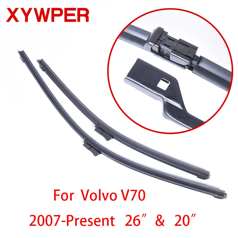 XYWPER стеклоочистителей лобового стекла для Volvo V70 2007 2008 2009-настоящее 2" и 20" автомобильные аксессуары из мягкой резины автомобиль стеклоочистители