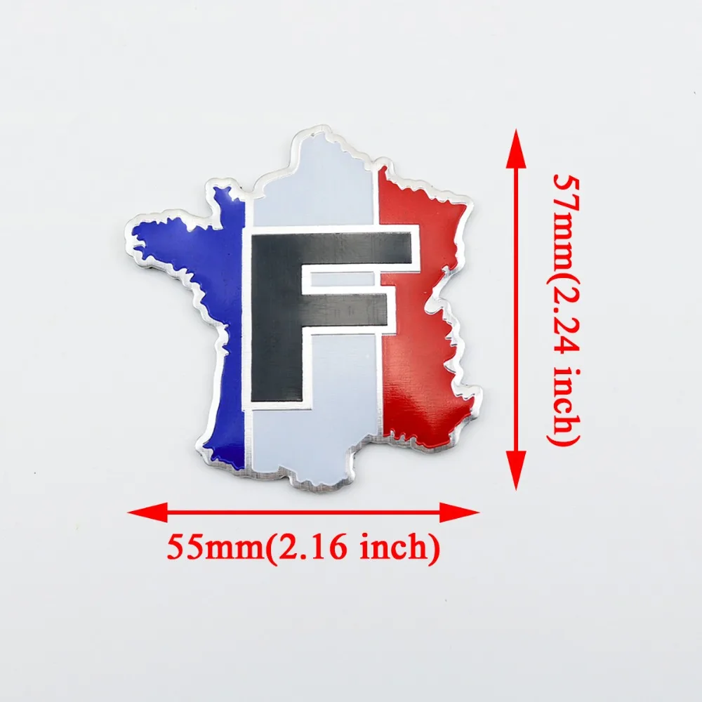 Piezas exteriores del camión del coche Universal 3D insignia del Metal pegatina del emblema de la etiqueta para Francia francesa FR mapa del país accesorios de ajuste de la bandera Piezas exteriores del camión del coche Universal 3D insignia del Metal pegatina del emblema de la etiqueta para Francia francesa FR mapa del país accesorios de ajuste de la bandera
