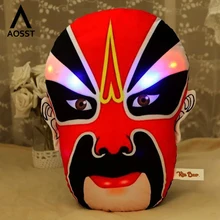 Светящаяся Подушка традиционная креативная Китайская опера Подушка разноцветный плюш кукла светодиодные игрушки подарок для девочки дети Рождество