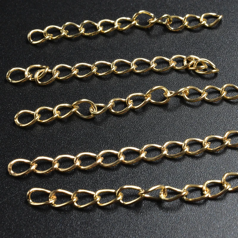 FLTMRH Tail Extender Chains Jewelry Findings 40PCs Silver Color & Gold