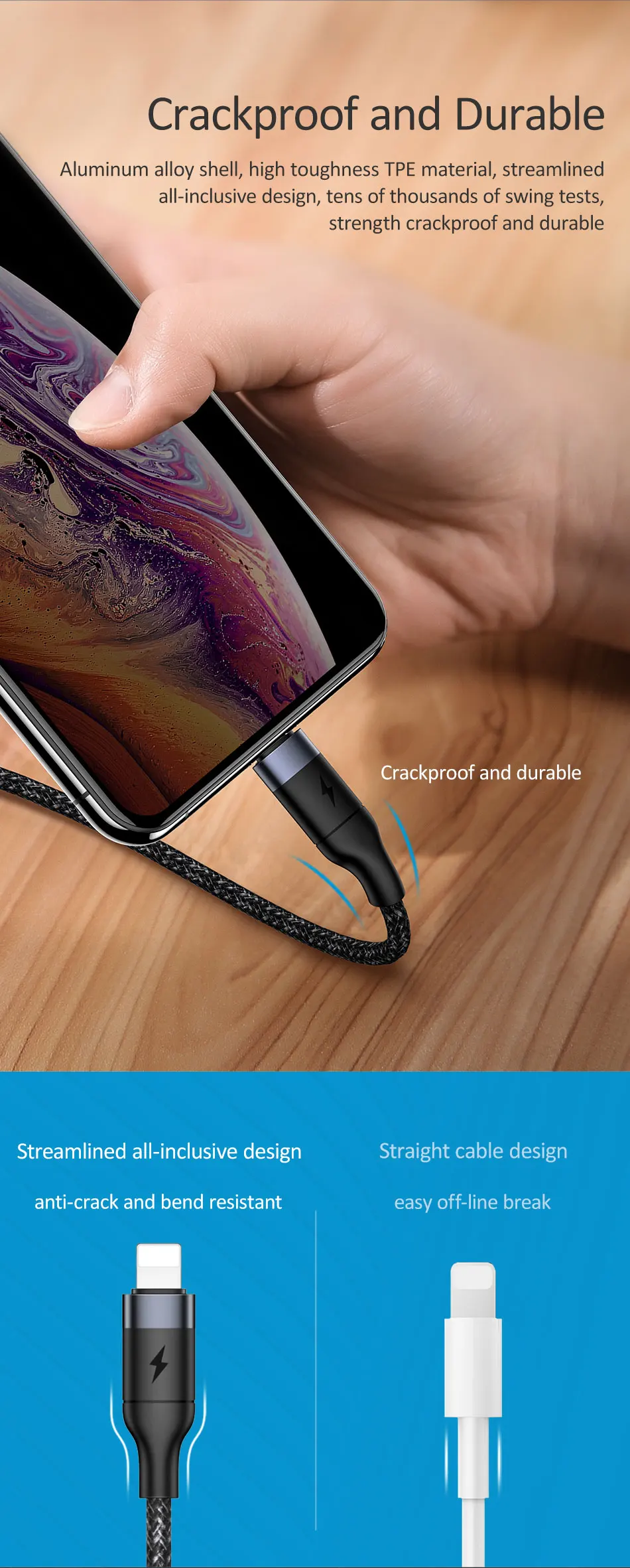 USAMS usb type C кабель для освещения 18 Вт PD кабель для быстрой зарядки для iPhone XS Max XR X 8 Plus iPad Pro для Lightning-USB C провод