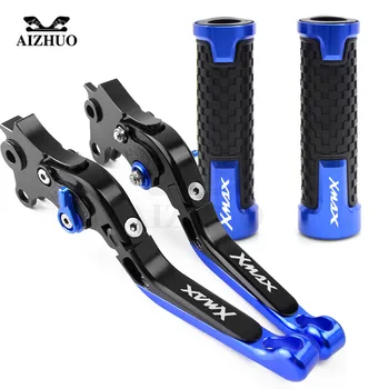 

Motorcycle Brake Clutch Lever Adjusable+Hand Grips Handlebar For YAMAHA XMAX 125/200/250/400 X MAX XMAX250 XMAX 250 2017-2018
