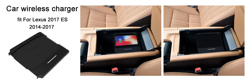 Sale Aotsr QI Wireless Car Charger For Lexus 2017 ES 2014-2017 Intelligent Infrared Wireless Charging Car Phone Holder for iPhone 0
