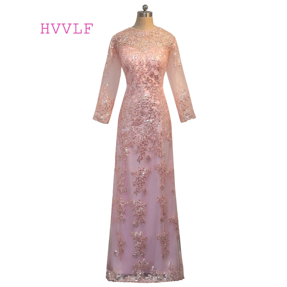 Roze 2019 Moeder Van De Bruid Jurken A-lijn Lange Mouwen Pailletten Lace Lange Avondjurken Bruidegom Moeder Jurken Voor Bruiloften Roze 2019 Moeder Van De Bruid Jurken A-lijn Lange Mouwen Pailletten Lace Lange Avondjurken Bruidegom Moeder Jurken Voor Bruiloften