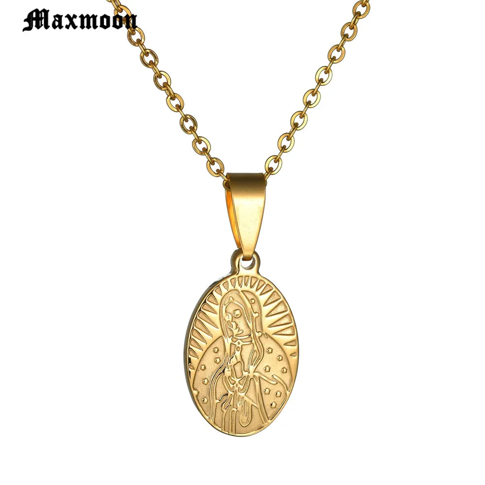 Цепочка Maxmoon с подвеской Дева Мария крошечное ожерелье рождественский подарок