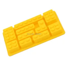 Новые поступления Конструкторы в форме 10 кирпичей силиконовые формы льда Инструменты для мороженого крем ванны Силиконовые формы торта Цвет желтый