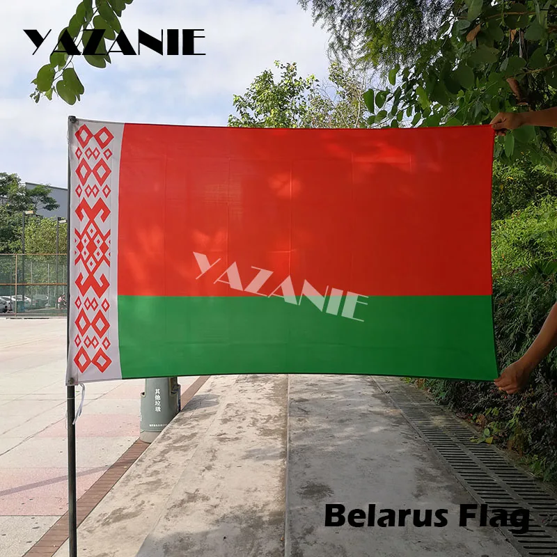 YAZANIE 90 × 150 センチメートル祭ベラルーシフラグの国 3x5ft スポーツイベントポリエステルバナーフライングカスタム旗