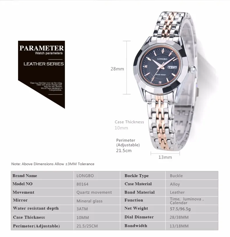 Stainless Steel Back Water Resistant 