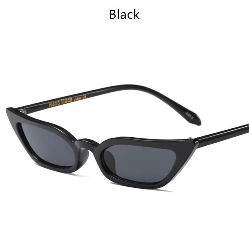 YOOSKE, женские солнцезащитные очки кошачий глаз, маленький размер, брендовая дизайнерская мода, Ретро стиль, женские солнцезащитные очки, черные, розовые, красные очки, UV400 - Цвет линз: C4Black