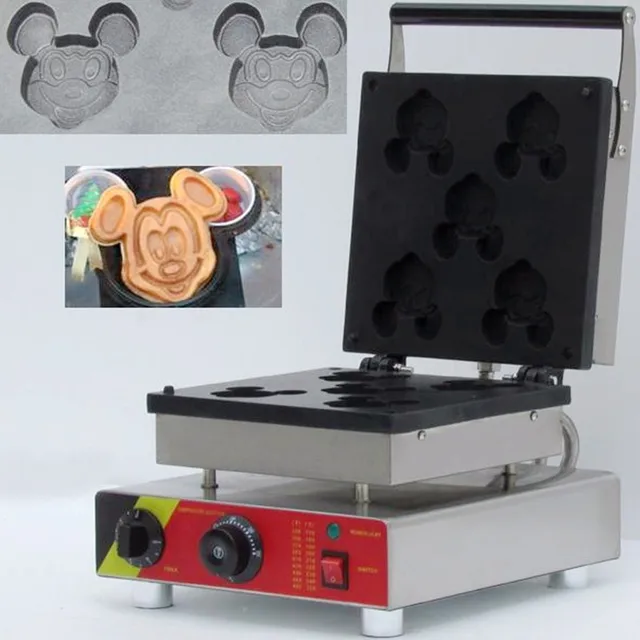 110 220v Commercial Electric Mickey Mouse Shape Waffle Making