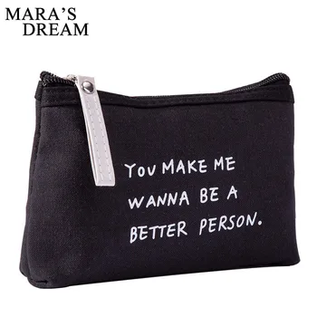 

Mara's Dream Unisex Bag Multifunctional Canvas Card Key Mobile Washing Make-up Bag Letter Cloth Art Zipper Pocket New Bag